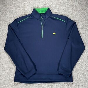 Masters Augusta National Quarter Zip Pullover XXL Navy Green Golf Sweater